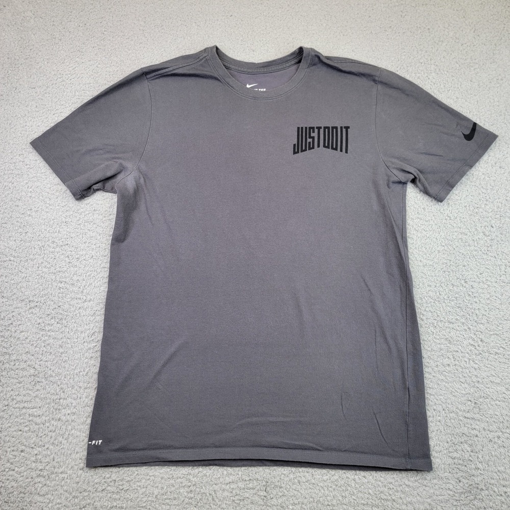Nike Shirt Mens Size Large Gray Just Do‎ It Logo Graphics Basketball Sports Tee